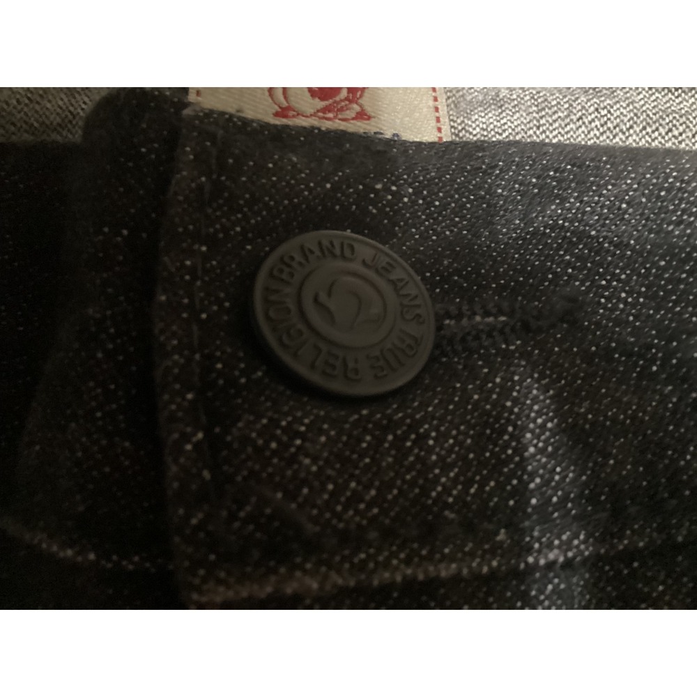 True Religion Brand Jeans Mens Black Wash Bootcut Denim  Size 38 Made in USA - Picture 4 of 15